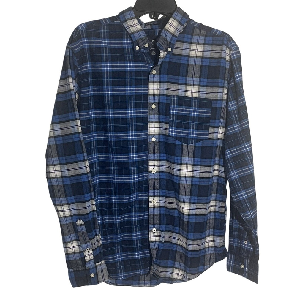 American Eagle Seriously Soft Plaid Flannel Shirt L
